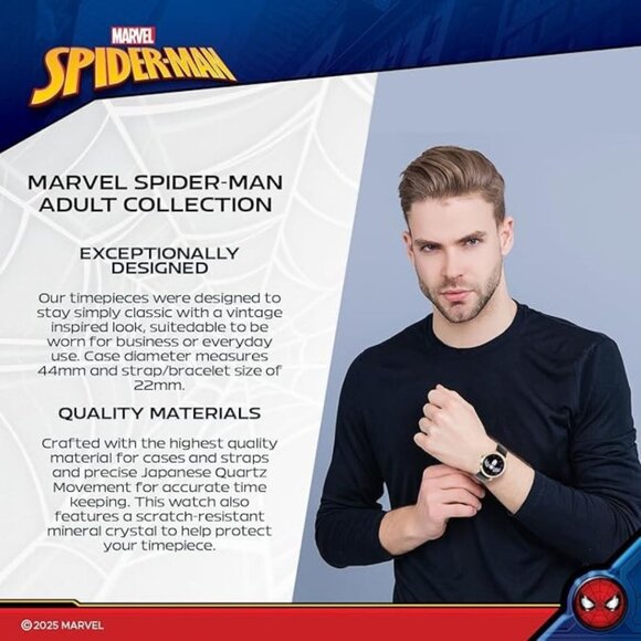 NWT - Marvel Spider-Man Adult Vintage Analog Quartz Watch - Picture 15 of 16
